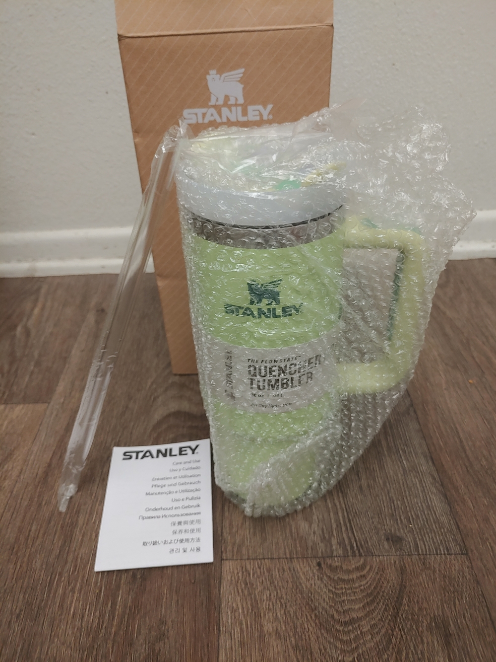 Stanley Light Green Travel Tumbler with Handle